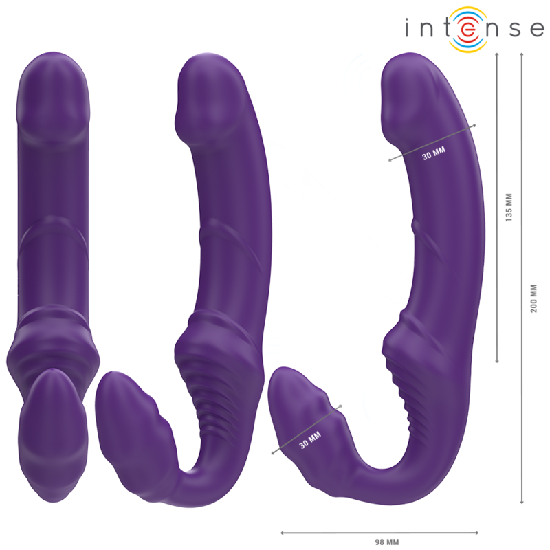 INTENSE - JILL DOPPIO VIBRATORE 20 CM VIOLA TELECOMANDO – Vibratori a punto G – foto 3