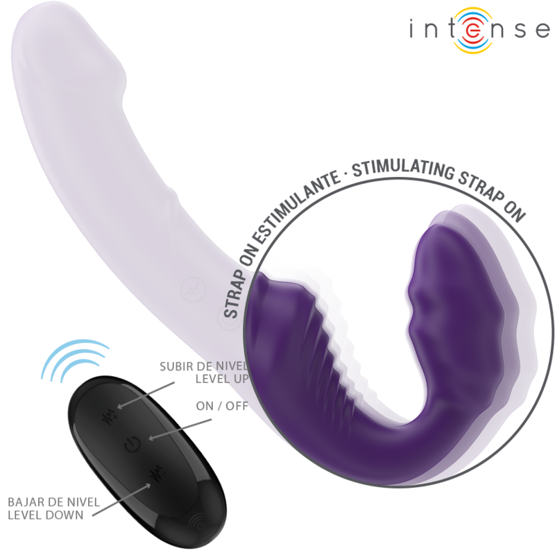 INTENSE - JILL DOPPIO VIBRATORE 20 CM VIOLA TELECOMANDO – Vibratori a punto G – foto 4