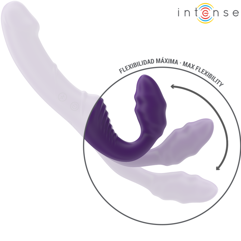 INTENSE - JILL DOPPIO VIBRATORE 20 CM VIOLA TELECOMANDO – Vibratori a punto G – foto 6