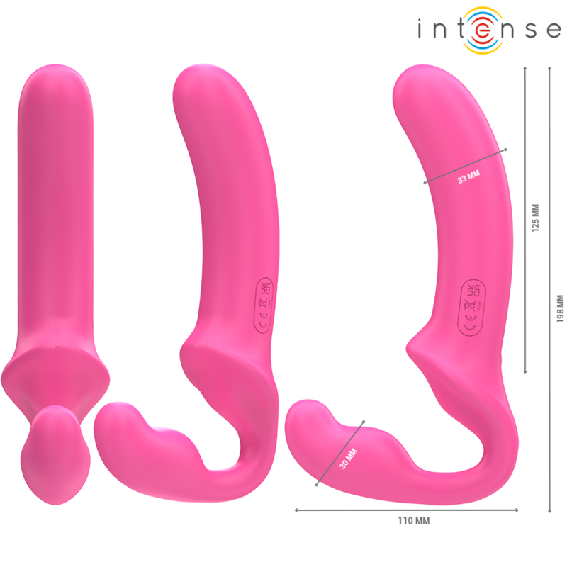 INTENSE - AMY DOPPIO VIBRATORE 20 CM ROSA TELECOMANDO – Vibratori a punto G – foto 3