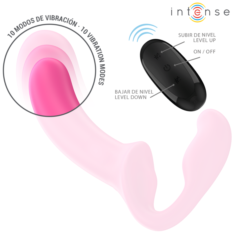 INTENSE - AMY DOPPIO VIBRATORE 20 CM ROSA TELECOMANDO – Vibratori a punto G – foto 5