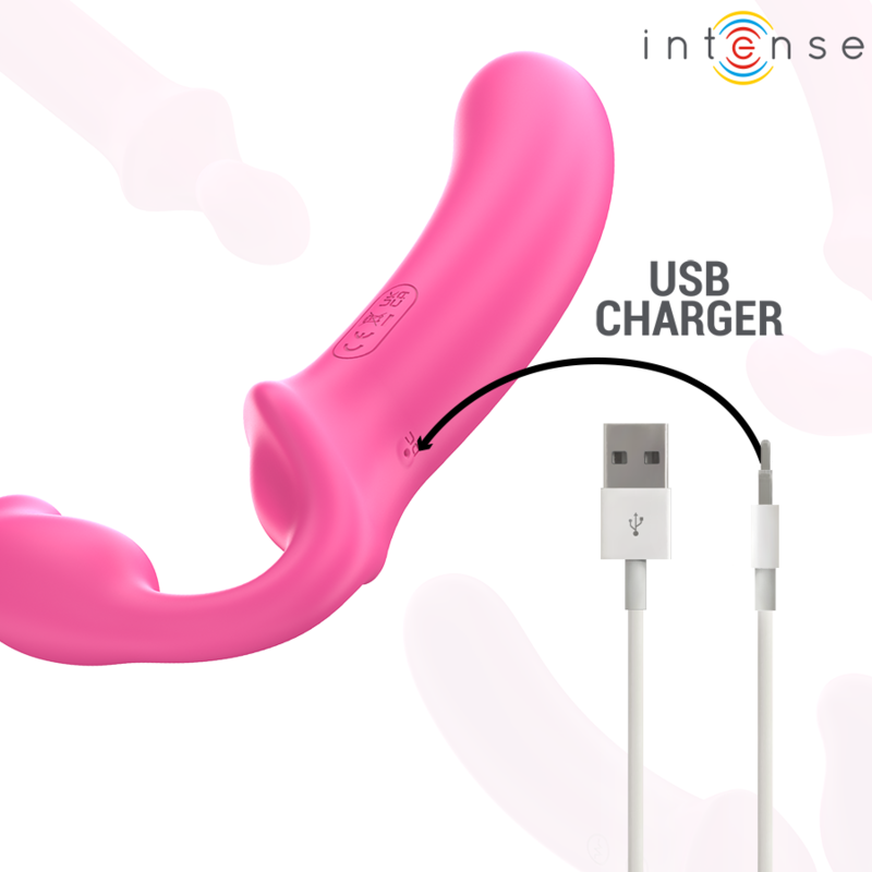 INTENSE - AMY DOPPIO VIBRATORE 20 CM ROSA TELECOMANDO – Vibratori a punto G – foto 7