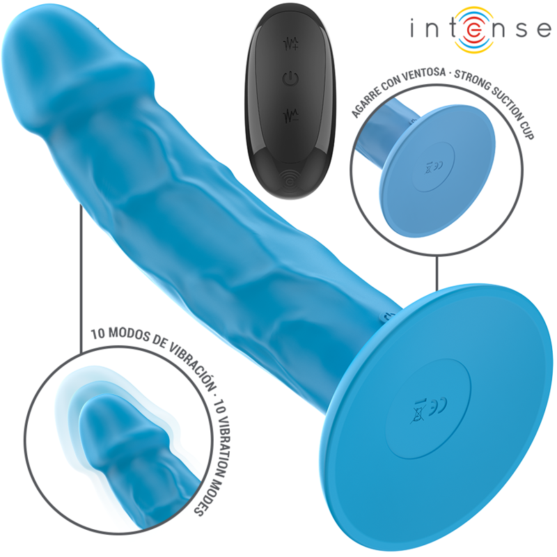 INTENSE - PHOEBE VIBRATORE REALISTICO 10 VIBRAZIONI TELECOMANDO BLU – Vibratori a punto G – foto 2