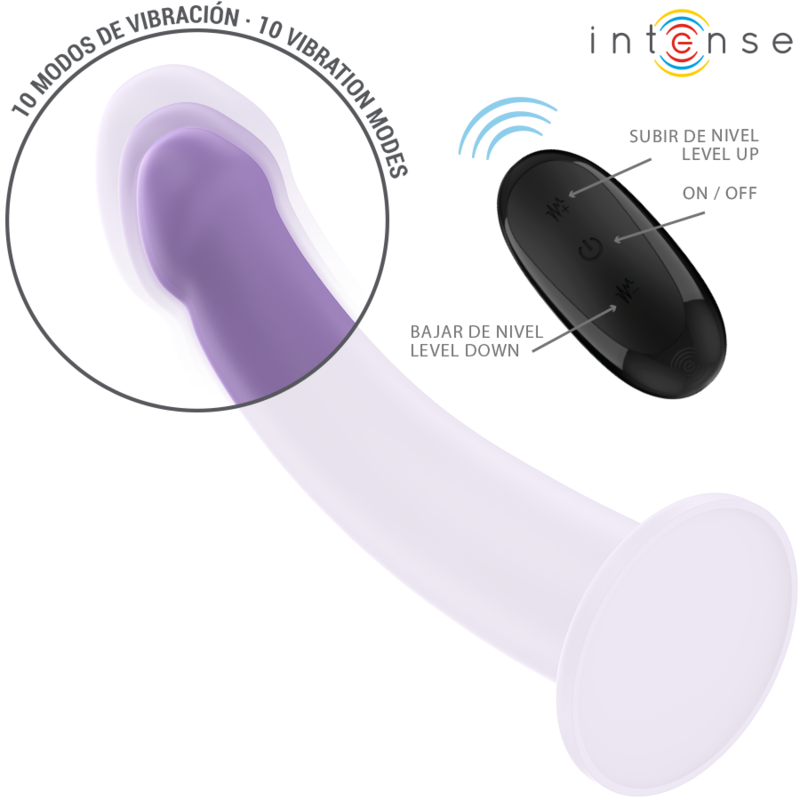INTENSE - VIBRATORE EDDIE 17,5 CM 10 VIBRAZIONI VIOLA TELECOMANDO – Vibratori a punto G – foto 4
