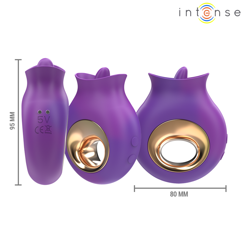 INTENSE - STIMOLATORE CLITORIDEO TULI 9 VIBRAZIONI E 9 OSCILLAZIONI VIOLA – Per il clitoride – foto 4