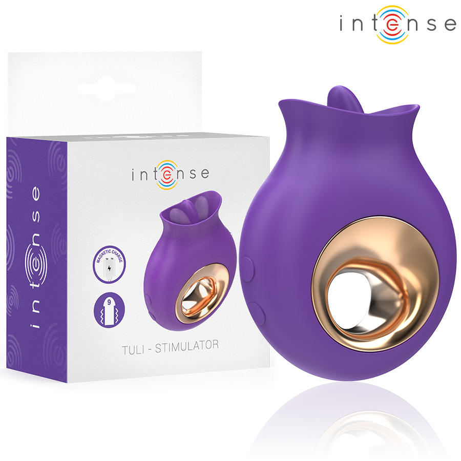 INTENSE - STIMOLATORE CLITORIDEO TULI 9 VIBRAZIONI E 9 OSCILLAZIONI VIOLA – Per il clitoride