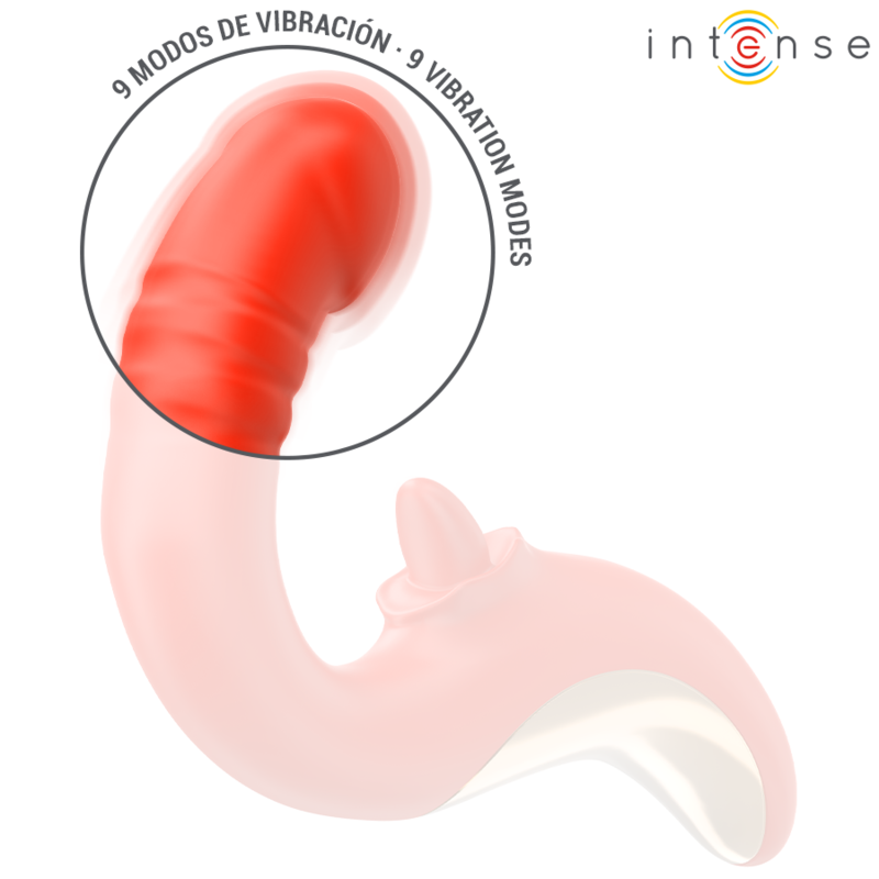 INTENSE - PAULINA VIBRATORE E STIMOLATORE A FORMA DI U ROSSO – Vibratore per coppie UD – foto 6