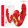INTENSE - NATHY DOPPIO VIBRATORE CON BOCCA STIMOLANTE MULTIFUNZIONE ROSSO – Vibratore per coppie UD