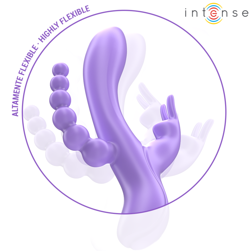 INTENSE - MIKO TRIPLO VIBRATORE CONIGLIO & STIMOLATORE & ANALE 7 VIBRAZIONI VIOLA – Vibratori HI-TECH – foto 4
