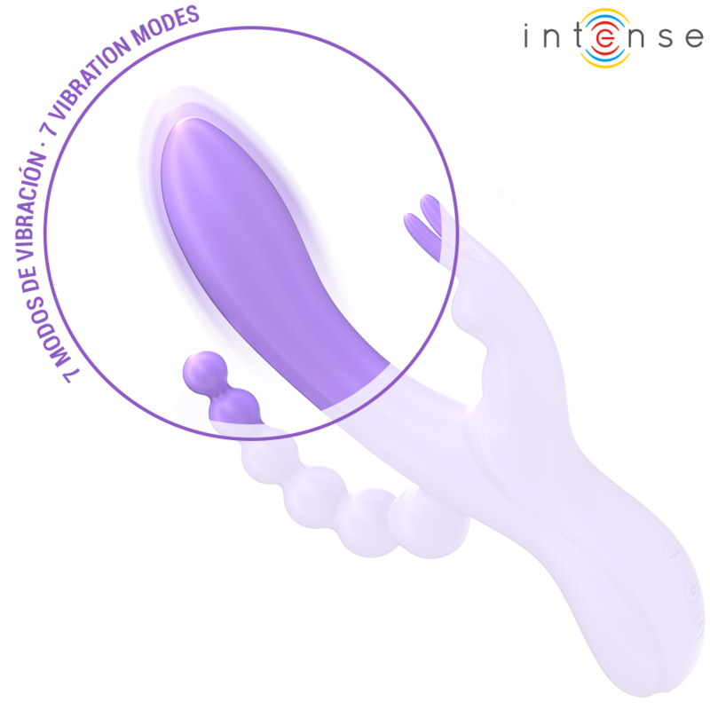 INTENSE - MIKO TRIPLO VIBRATORE CONIGLIO & STIMOLATORE & ANALE 7 VIBRAZIONI VIOLA – Vibratori HI-TECH – foto 5