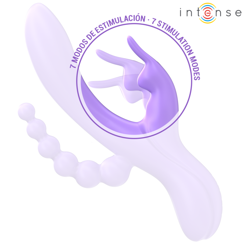 INTENSE - MIKO TRIPLO VIBRATORE CONIGLIO & STIMOLATORE & ANALE 7 VIBRAZIONI VIOLA – Vibratori HI-TECH – foto 6