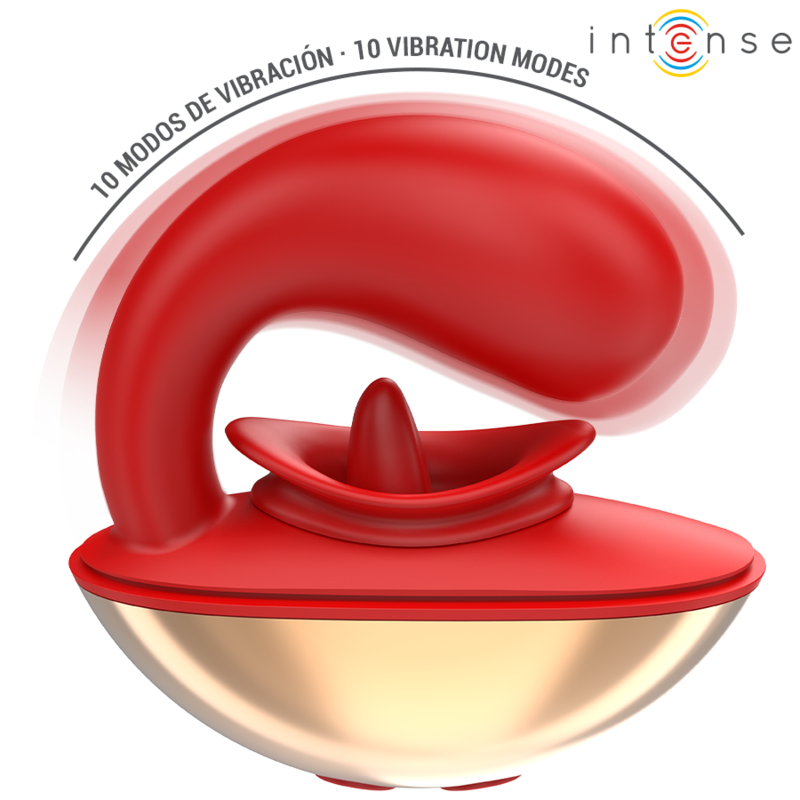 INTENSE - VIBRATORE E STIMOLATORE MARIAH A FORMA DI U 10 VIBRAZIONI ROSSO – Vibratore per coppie UD – foto 4