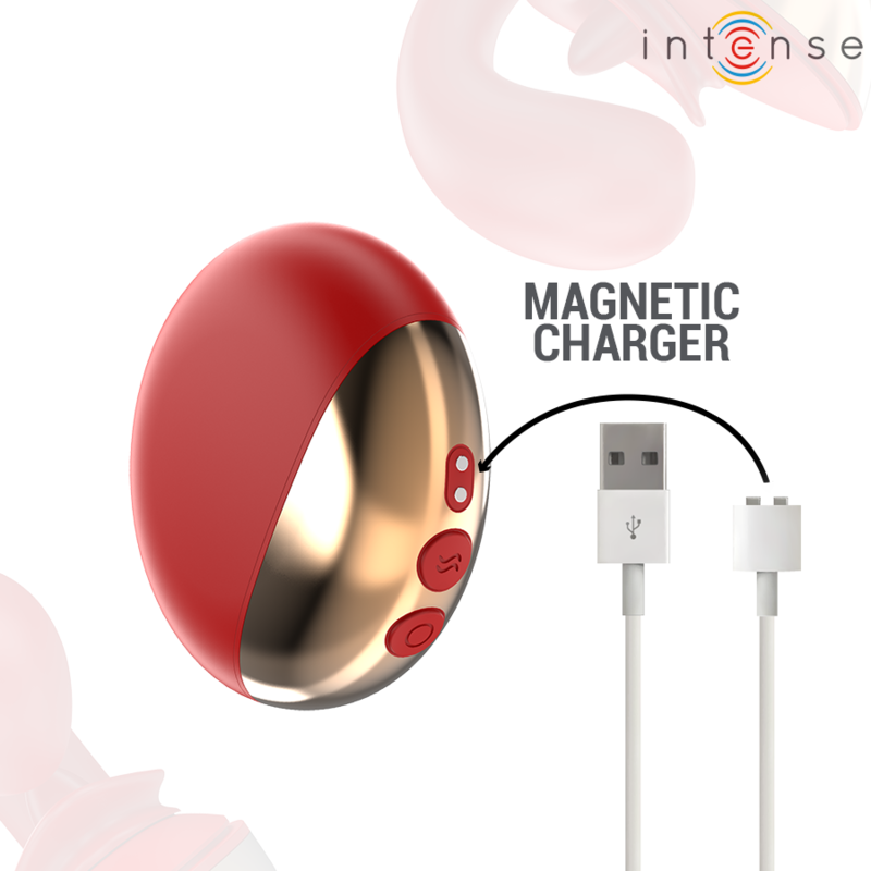 INTENSE - VIBRATORE E STIMOLATORE MARIAH A FORMA DI U 10 VIBRAZIONI ROSSO – Vibratore per coppie UD – foto 7