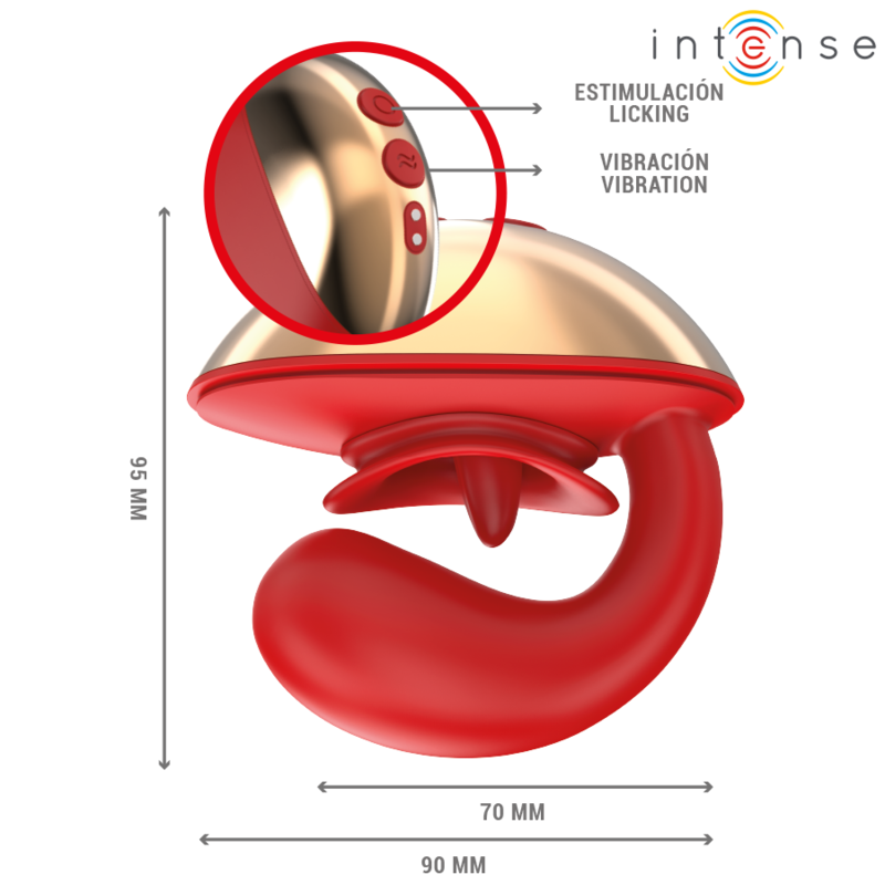 INTENSE - VIBRATORE E STIMOLATORE MARIAH A FORMA DI U 10 VIBRAZIONI ROSSO – Vibratore per coppie UD – foto 5
