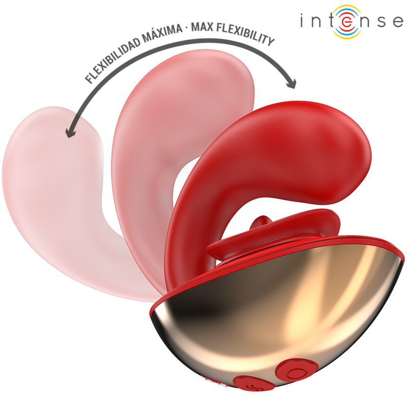 INTENSE - VIBRATORE E STIMOLATORE MARIAH A FORMA DI U 10 VIBRAZIONI ROSSO – Vibratore per coppie UD – foto 3