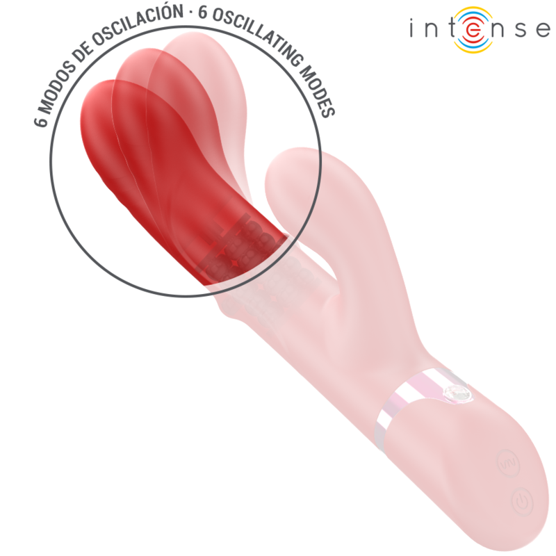 INTENSE - LELE VIBRATORE MULTIFUNZIONE ROTANTE E OSCILLANTE E STIMOLANTE ROSSO – Vibratori HI-TECH – foto 4