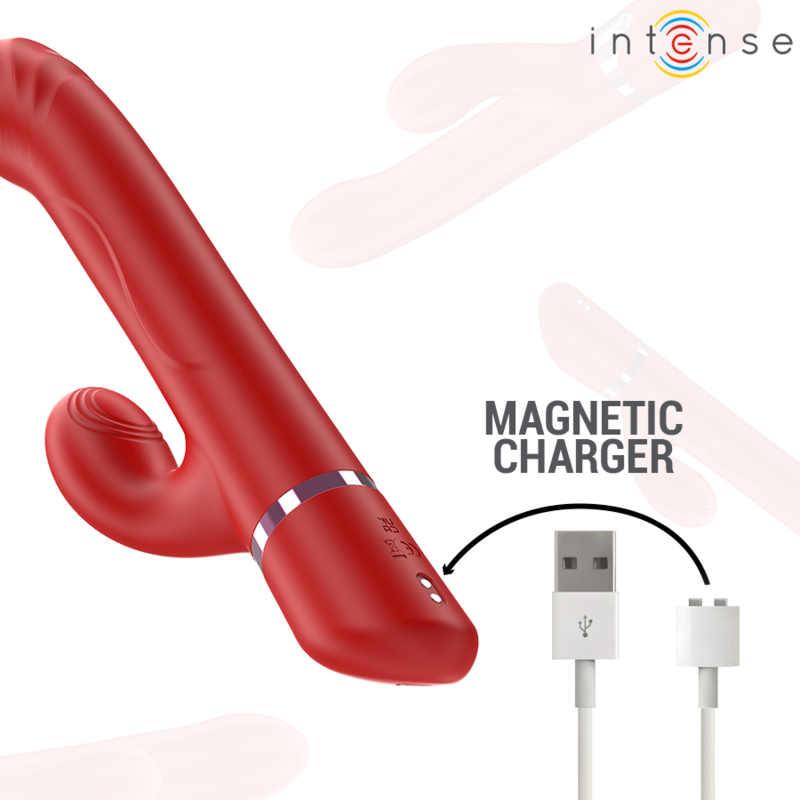 INTENSE - LELE VIBRATORE MULTIFUNZIONE ROTANTE E OSCILLANTE E STIMOLANTE ROSSO – Vibratori HI-TECH – foto 7