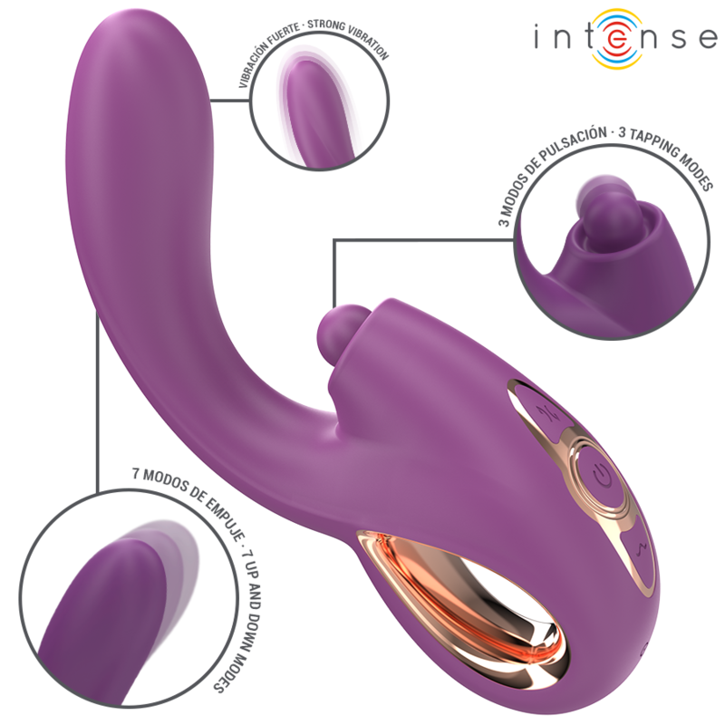 INTENSE - LALI VIBRATORE MULTIFUNZIONE PUNTO G TAPPING & THRUST & VIBRATION VIOLA – Vibratori HI-TECH – foto 2