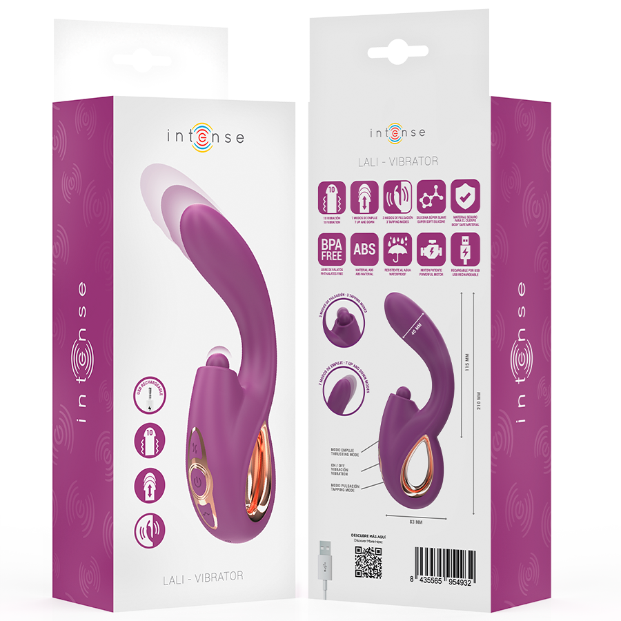 INTENSE - LALI VIBRATORE MULTIFUNZIONE PUNTO G TAPPING & THRUST & VIBRATION VIOLA – Vibratori HI-TECH – foto 8