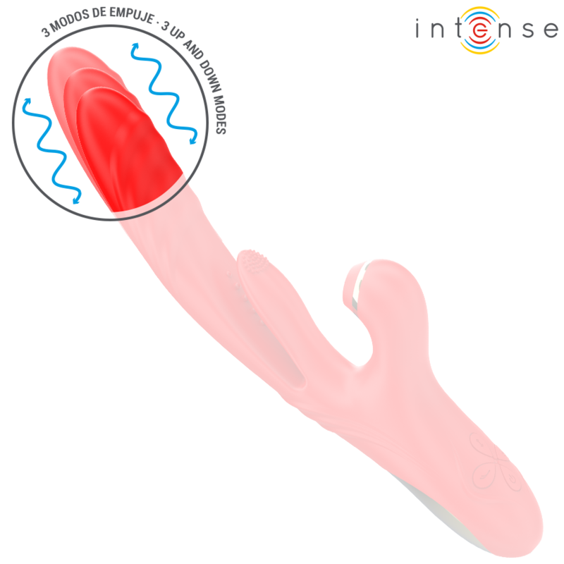 INTENSE - KAROL VIBRATORE MULTIFUNZIONE SPINTA E STIMOLAZIONE E ONDE STIMOLANTI ROSSO – Vibratori HI-TECH – foto 5