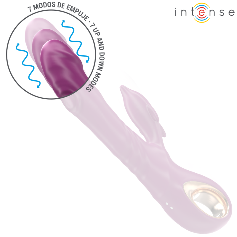 INTENSE - VIBRATORE MULTIFUNZIONE HALLE CON LINGUA STIMOLANTE A DELFINO VIOLA – Vibratori HI-TECH – foto 4