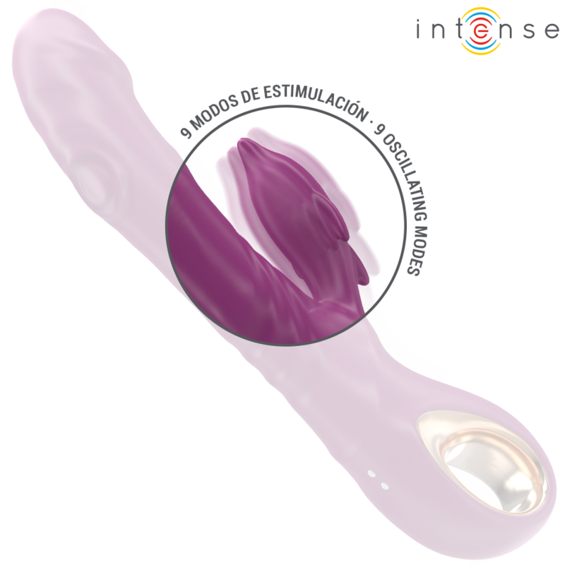 INTENSE - VIBRATORE MULTIFUNZIONE HALLE CON LINGUA STIMOLANTE A DELFINO VIOLA – Vibratori HI-TECH – foto 6