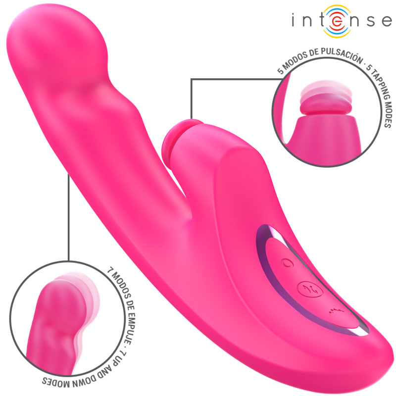 INTENSE - VIBRATORE EMI 13,5 CM MULTIFUNZIONE 3 IN 1 10 VIBRAZIONI ROSA – Vibratori HI-TECH – foto 2
