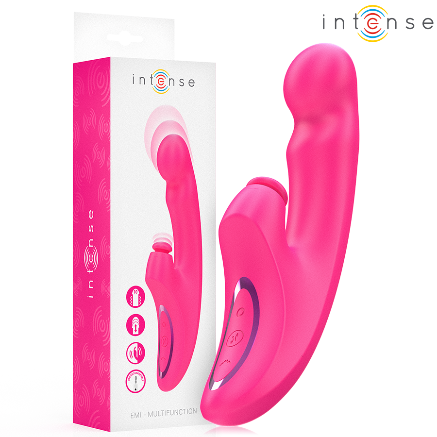INTENSE - VIBRATORE EMI 13,5 CM MULTIFUNZIONE 3 IN 1 10 VIBRAZIONI ROSA – Vibratori HI-TECH