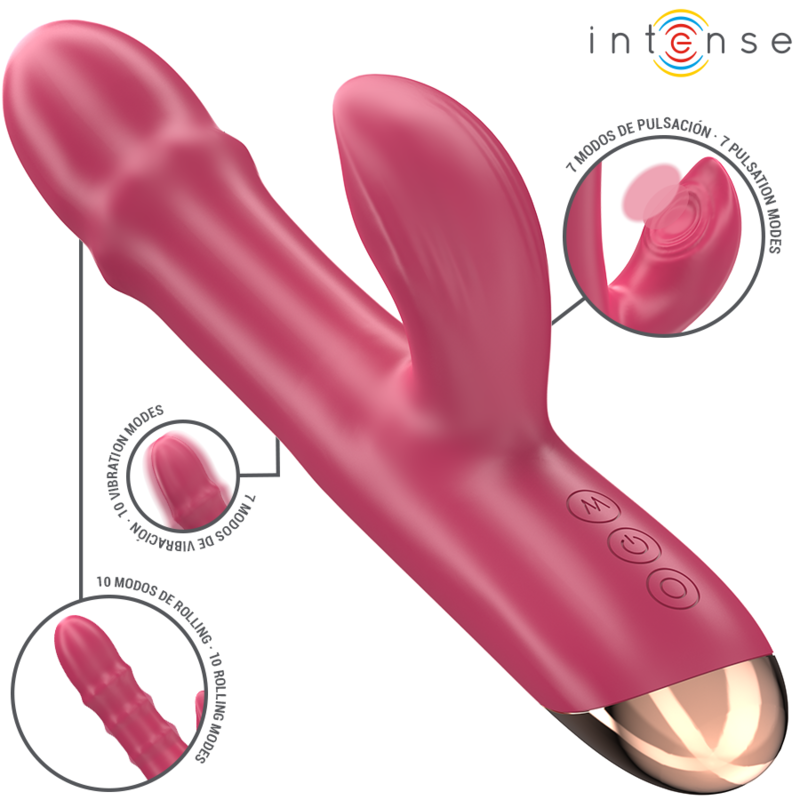 INTENSE - CHLOE VIBRATORE MULTIFUNZIONE 3 IN 1 ROSSO – Vibratori HI-TECH – foto 2
