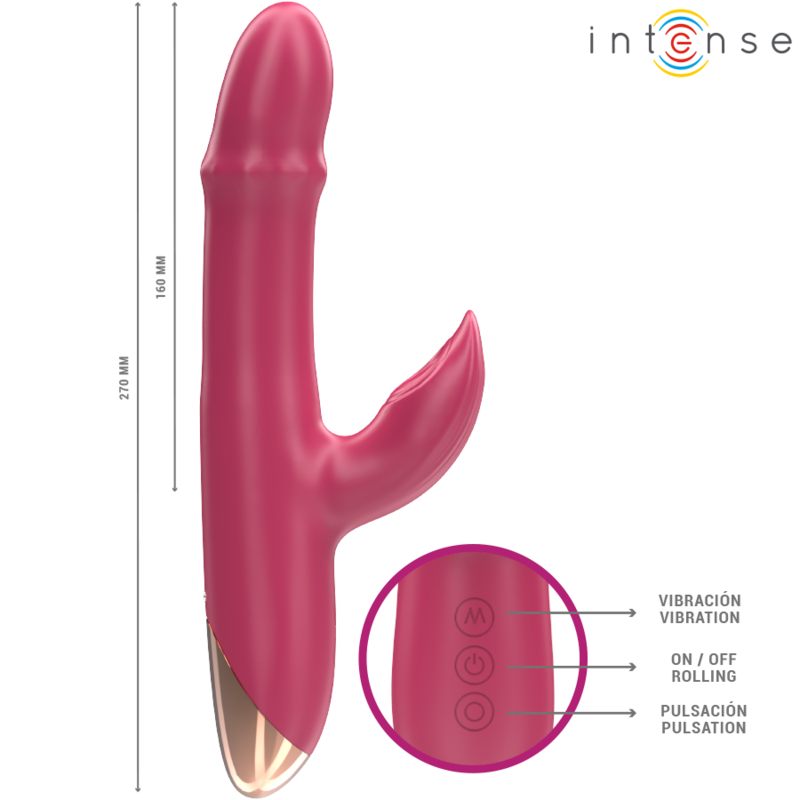INTENSE - CHLOE VIBRATORE MULTIFUNZIONE 3 IN 1 ROSSO – Vibratori HI-TECH – foto 6