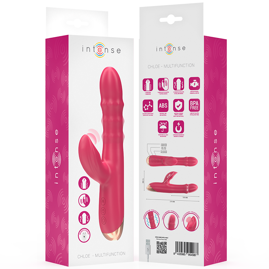 INTENSE - CHLOE VIBRATORE MULTIFUNZIONE 3 IN 1 ROSSO – Vibratori HI-TECH – foto 8