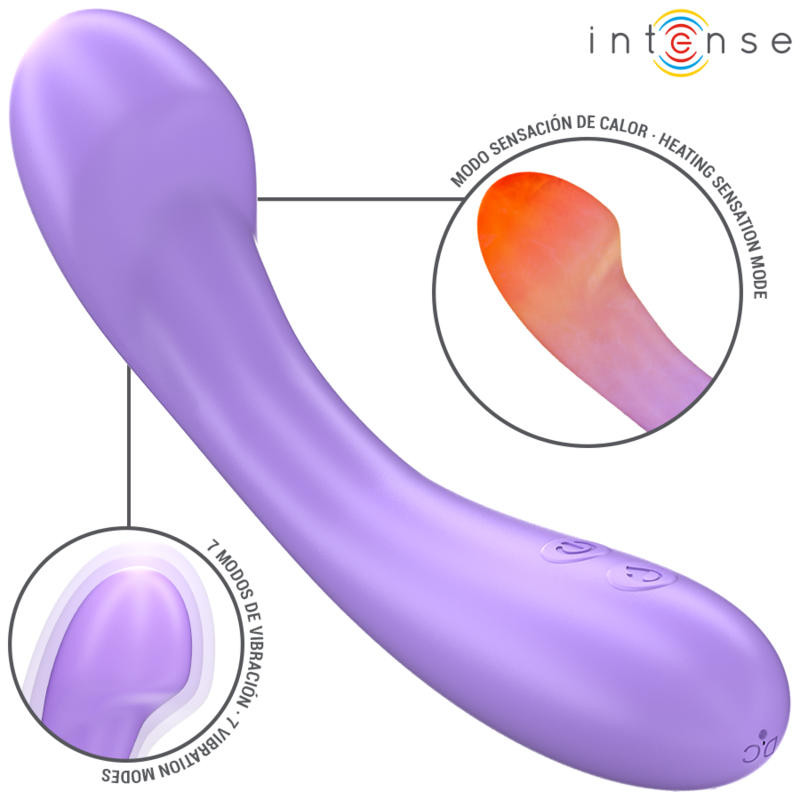 INTENSE - VIBRATORE BECKY 19 CM RISCALDABILE 7 VIBRAZIONI VIOLA – Vibratori HI-TECH – foto 2