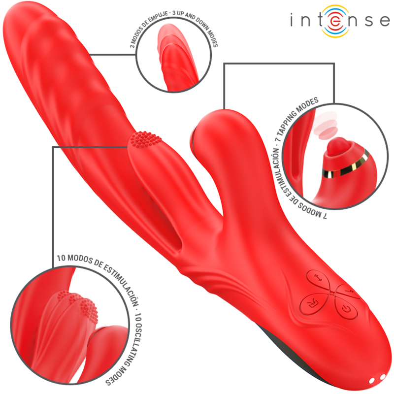 INTENSE - VIBRATORE MULTIFUNZIONE ROSALIA 3 IN 1 ROSSO – Vibratori HI-TECH – foto 2