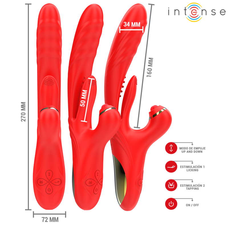 INTENSE - VIBRATORE MULTIFUNZIONE ROSALIA 3 IN 1 ROSSO – Vibratori HI-TECH – foto 3