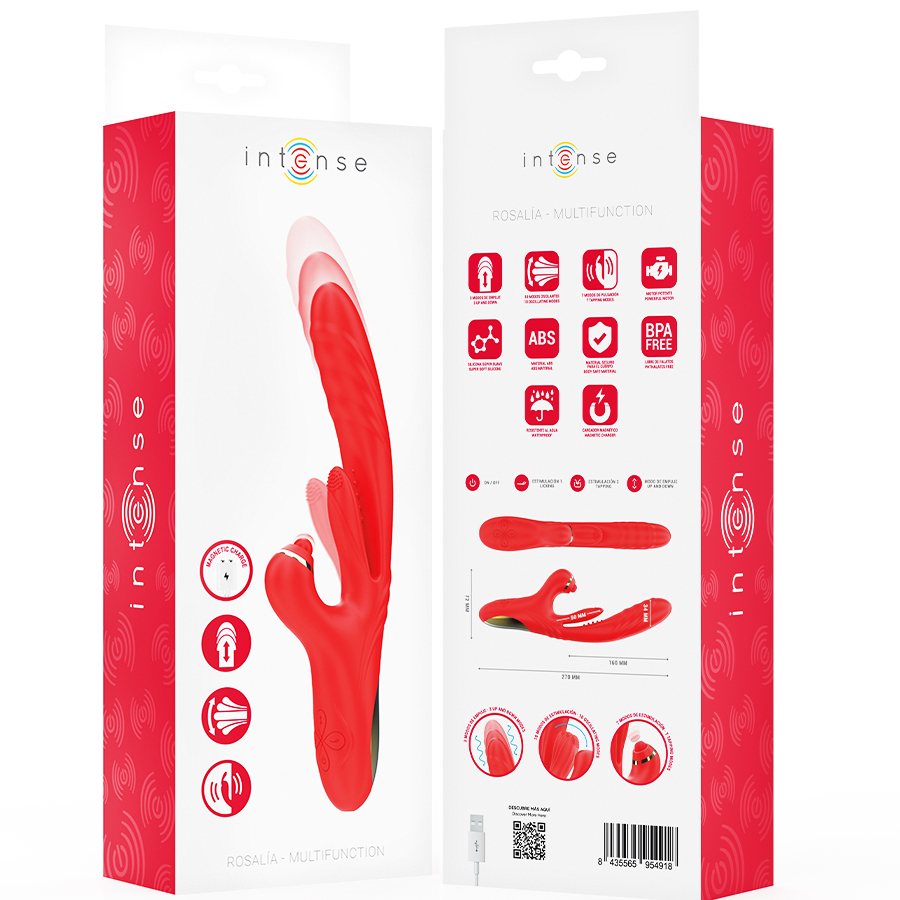 INTENSE - VIBRATORE MULTIFUNZIONE ROSALIA 3 IN 1 ROSSO – Vibratori HI-TECH – foto 8