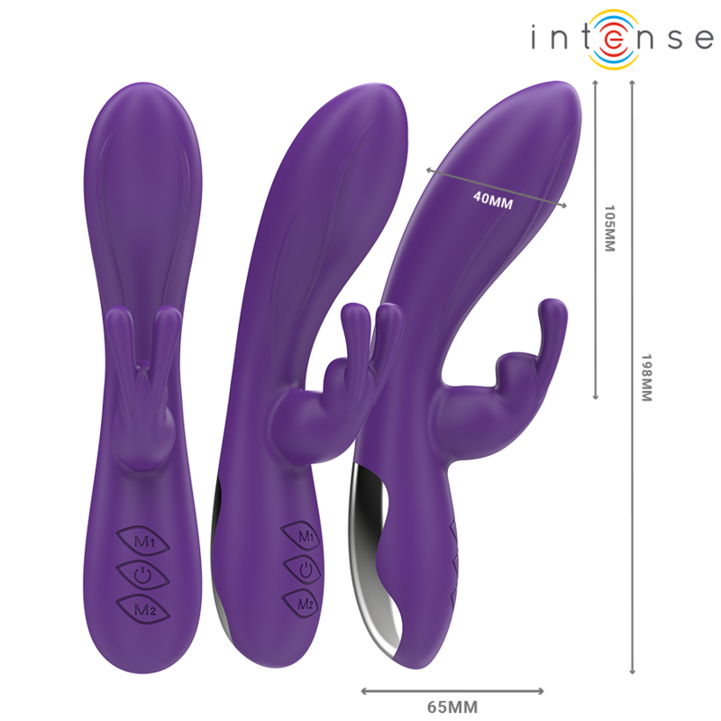 INTENSE - VIBRATORE RANDALL RABBIT 10 VIBRAZIONI VIOLA – Vibratori di coniglio – foto 3