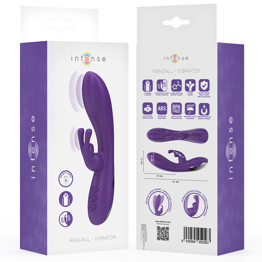 INTENSE - VIBRATORE RANDALL RABBIT 10 VIBRAZIONI VIOLA – Vibratori di coniglio – foto 8