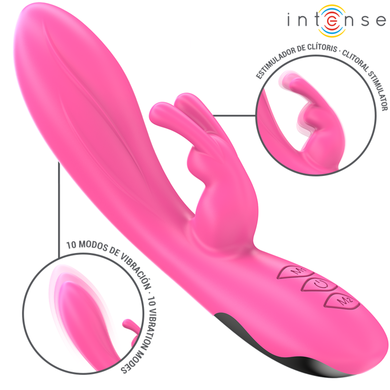 INTENSE - VIBRATORE RANDALL RABBIT 10 VIBRAZIONI ROSA – Vibratori di coniglio – foto 2
