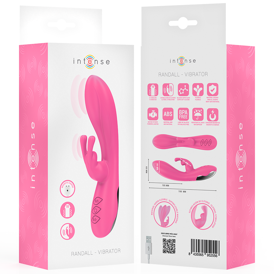 INTENSE - VIBRATORE RANDALL RABBIT 10 VIBRAZIONI ROSA – Vibratori di coniglio – foto 8
