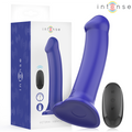 INTENSE - VIBRATORE VICTORIA CON VENTOSA 10 VIBRAZIONI BLU SCURO TELECOMANDO – Telecomando