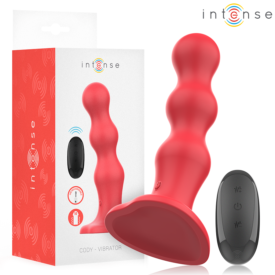 INTENSE - CODY VIBRATORE CON VENTOSA TELECOMANDO ROSSO – Telecomando
