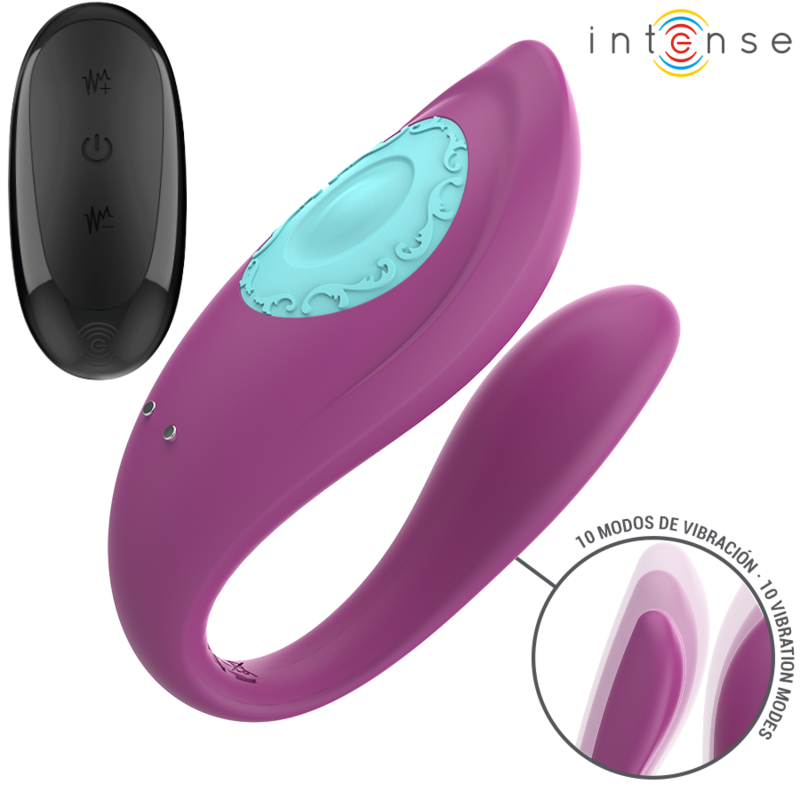 INTENSE - ANNIE VIBRATORE E STIMOLATORE A FORMA DI U TELECOMANDO VIOLA – Telecomando – foto 2