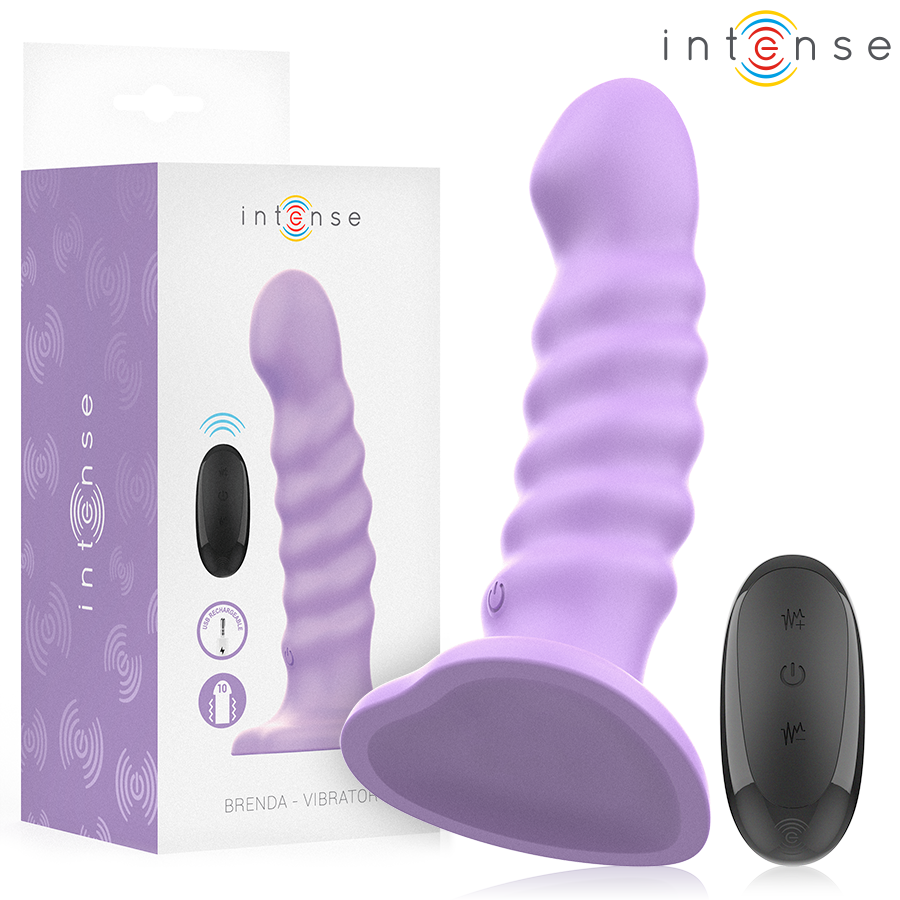 INTENSE - BRENDA VIBRATORE TAGLIA M DESIGN A SPIRALE 10 VIBRAZIONI TELECOMANDO VIOLA – Telecomando