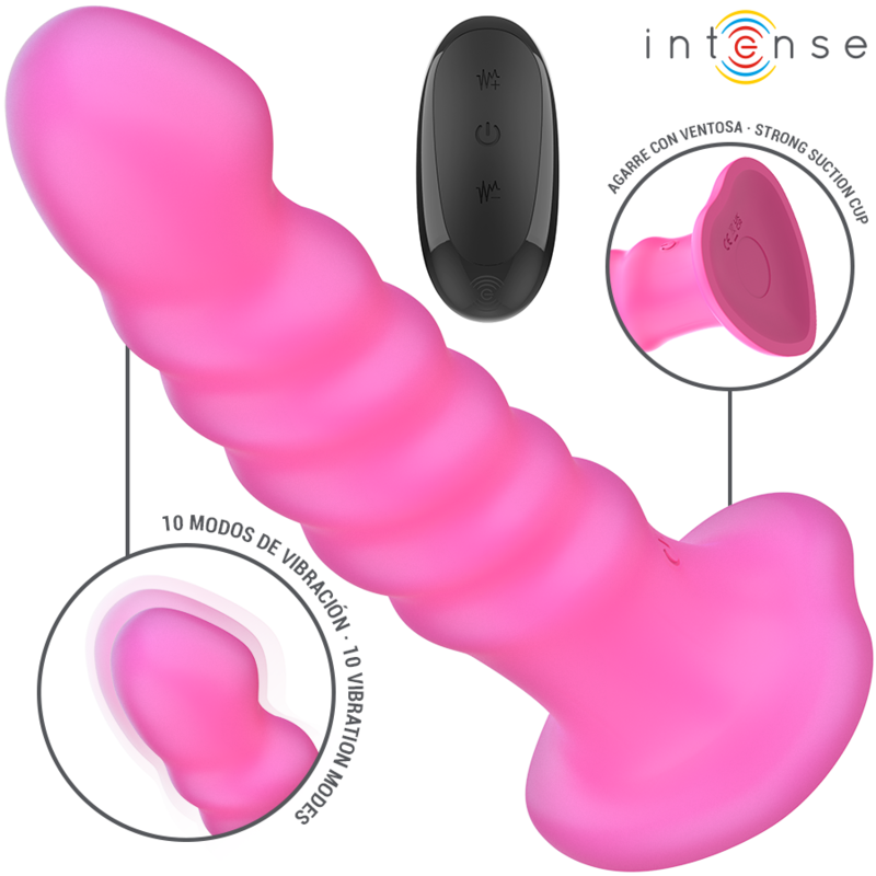 INTENSE - VIBRATORE CINDY TAGLIA L DESIGN A SPIRALE 10 VIBRAZIONI ROSA TELECOMANDO – Telecomando – foto 2