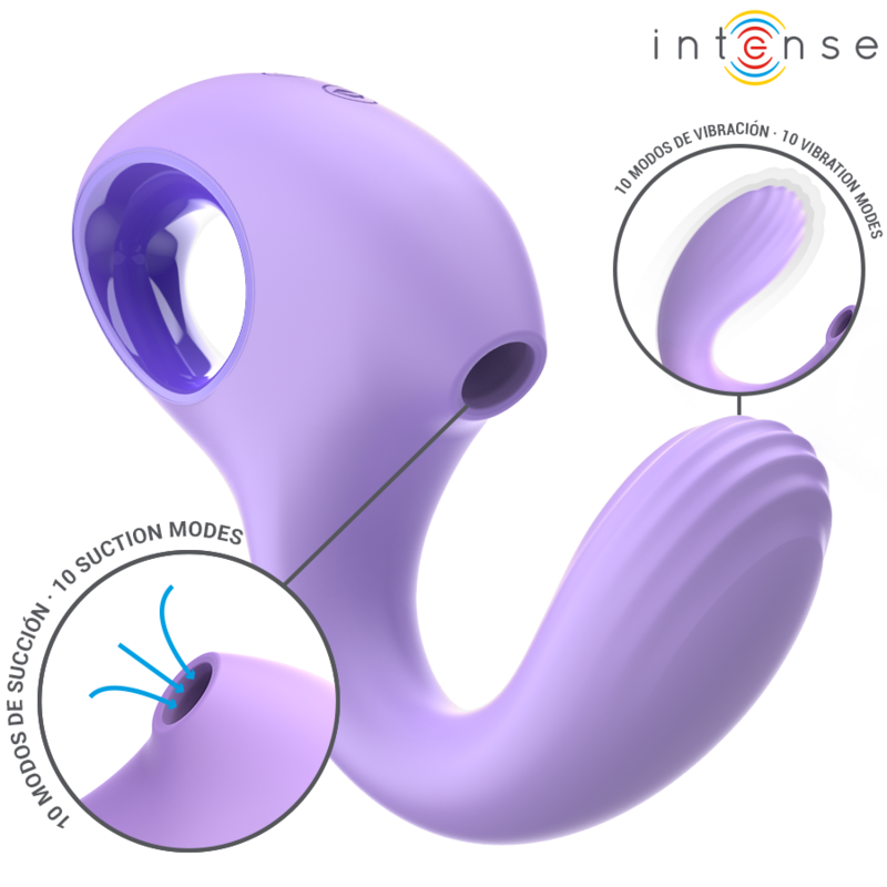 INTENSE - VIBRATORE E STIMOLATORE BAXTER VIOLA – Stimolatore d'aria con vibrazione – foto 2