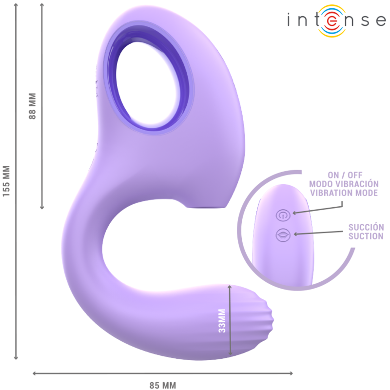 INTENSE - VIBRATORE E STIMOLATORE BAXTER VIOLA – Stimolatore d'aria con vibrazione – foto 6
