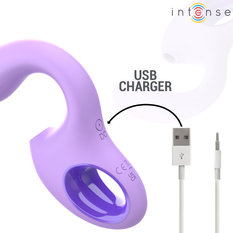 INTENSE - VIBRATORE E STIMOLATORE BAXTER VIOLA – Stimolatore d'aria con vibrazione – foto 7