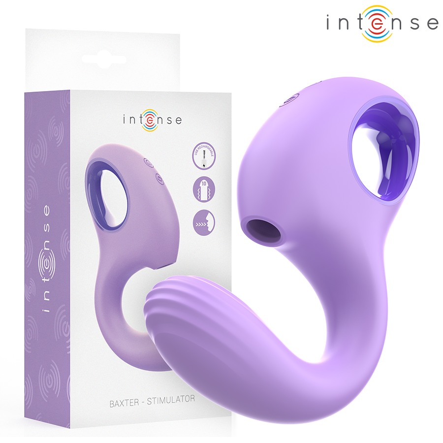 INTENSE - VIBRATORE E STIMOLATORE BAXTER VIOLA – Stimolatore d'aria con vibrazione
