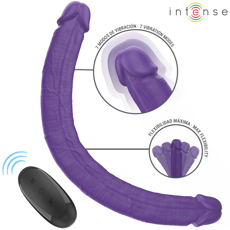 INTENSE - GUNTER DILDO DOPPIO VIBRATORE 40 CM VIOLA TELECOMANDO – Doppio pene – foto 2