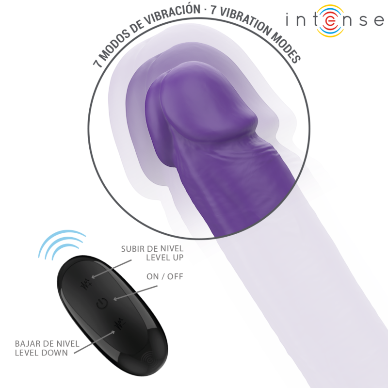 INTENSE - GUNTER DILDO DOPPIO VIBRATORE 40 CM VIOLA TELECOMANDO – Doppio pene – foto 3